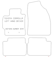 Toyota Corolla Left Hand Drive 2006-2013 Tailored Car Mats